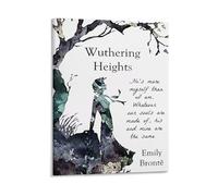 SFNGXXAG Wuthering Heights by Emily Bronte - Vintage Literary Poster for Home Decor(Framed,12x18inch(30x45cm))