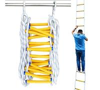 SFNIOKFG Échelle de Corde d'incendie d'urgence Échelle d'évacuation 10 M Corde de sécurité résistante aux Flammes Échelle Souple Rapide à déployer Échelle de Sauvetage d'escalade d'é