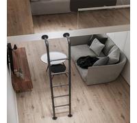 SFNIOKFG Échelle de Grenier Droite en Fer forgé Noir de 2,5 m/8,2 pi pour espaces étroits et Appartements Échelles de Sortie de couchette à Montage Mural Peu encombrantes (190 cm/75 po)