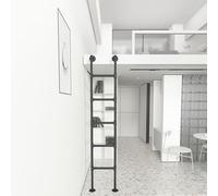 SFNIOKFG Échelle de Secours Murale en métal de 100 à 300 cm pour puits de fenêtre, échelle d'escalade Universelle Industrielle en Tube de Fer pour Camping-Car pour espaces étroits (190 cm/7