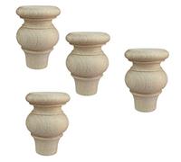 SFNIOKFG Pieds de Meubles en Bois, Lot de 4 Pieds de Rechange Ronds en Chignon, Pieds de Meubles en Chignon Rond en hêtre, Pieds de canapé en Bois, Pieds de Remplacement de Fauteuil, pour c