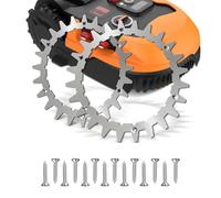 SFNN Fraise à gazon 2c Root Law compatible avec Worx Ladroid SM 210 mm en acier inoxydable avec 14 vis en acier inoxydable, traction améliorée, trou de vis abaissé poli
