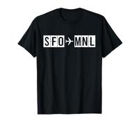 SFO MNL Route San Francisco Manille Flight Path T-Shirt