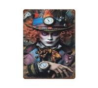 SFOGIEB Affiche du film Alice au pays des merveilles - Chapelier fou - Décoration murale en métal - Décoration de bar moderne - 40 x 30 cm