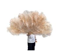SFOIKVG Eventail plume Grands éventails de Plumes pelucheuses à 13 os, 100CM 130CM, Rose rouge, main, for fête mariage, accessoires spectacle sur scène pour Danse(Champagne,Left hand 100CM)