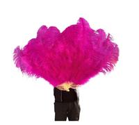 SFOIKVG Eventail plume Grands éventails de Plumes pelucheuses à 13 os, 100CM 130CM, Rose rouge, main, for fête mariage, accessoires spectacle sur scène pour Danse(Rose,100CM leftRight 2PC)
