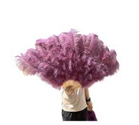 SFOIKVG Eventail plume Grands éventails de Plumes pelucheuses à 13 os, 100CM 130CM, Rose rouge, main, for fête mariage, accessoires spectacle sur scène pour Danse(44purple,Right hand 130CM)