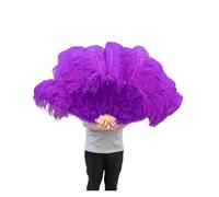 SFOIKVG Eventail plume Grands éventails de Plumes pelucheuses à 13 os, 100CM 130CM, Rose rouge, main, for fête mariage, accessoires spectacle sur scène pour Danse(Purple,100CM leftRight 2PC)