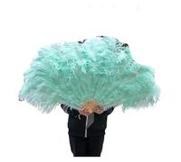 SFOIKVG Eventail plume Grands éventails de Plumes pelucheuses à 13 os, 100CM 130CM, Rose rouge, main, for fête mariage, accessoires spectacle sur scène pour Danse(Mint green,Right hand 100CM)