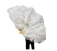 SFOIKVG Eventail plume Grands éventails de Plumes pelucheuses à 13 os, 100CM 130CM, Rose rouge, main, for fête mariage, accessoires spectacle sur scène pour Danse(White,Left hand 100CM)