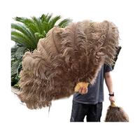 SFOIKVG Eventail plume Grands éventails de Plumes pelucheuses à 13 os, 100CM 130CM, Rose rouge, main, for fête mariage, accessoires spectacle sur scène pour Danse(Coffee,Right hand 100CM)