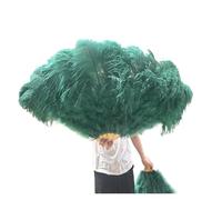 SFOIKVG Eventail plume Grands éventails de Plumes pelucheuses à 13 os, 100CM 130CM, Rose rouge, main, for fête mariage, accessoires spectacle sur scène pour Danse(Dark green,Left hand 100CM)