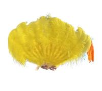 SFOIKVG Eventail plume Grands éventails de Plumes pelucheuses à 13 os, 100CM 130CM, Rose rouge, main, for fête mariage, accessoires spectacle sur scène pour Danse(Yellow,Left hand 130CM)