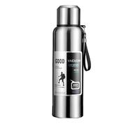 SFOIKVG Gourde Sport Gobelet Isotherme Grande capacité en Acier Inoxydable for thé, café ou Eau, idéal for Les Voyages pour l'Extérieur(Sliver 1500ml)