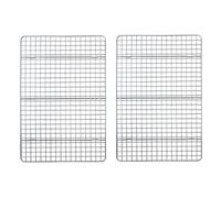 SFOIKVG Grille Barbecue 2Pcs/Set Stainless Steel Baking Tray Bread Cake Grid Cooling Rack Bakeware Suit Pizza Barbecue Shelf Kitchen Cooking Utensils pour Barbecue(23x17x2.5cm)
