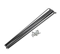 SFOIKVG Rayons de Bicyclette Rayons de vélo en Acier courbés en J 14G, Longueur 136-293 mm, avec écrous, pièces de Rechange for vélo à tête Droite, Noir pour Roue(286mm X 12Pcs)