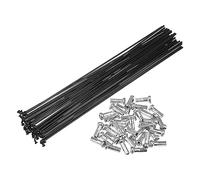 SFOIKVG Rayons de Bicyclette Rayons de vélo en Acier courbés en J 14G, Longueur 136-293 mm, avec écrous, pièces de Rechange for vélo à tête Droite, Noir pour Roue(218mm X 40Pcs-01)