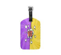 Sfondo Blu Giallo Resa Dei Conti Etiquettes à Bagages de Valises Etiquette Nom Adresse ID en Cuir Tags pour Le Voyage(2pcs)