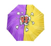 Sfondo Blu Giallo Resa Dei Conti Parapluie Pliant Ouverture et Fermeture Automatique Protection UV Parapluies Pliant Coupe-Vent Ultra-léger pour Voyager Plage Femmes Enfants Fille