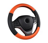 SFONIA Couvre Volant Voiture Caches de Volant en Cuir Artificiel Universel 37-38cm / 15" Antidérapant Respirant Durable (Orange)
