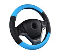 SFONIA Couvre Volant Voiture Caches de Volant en Cuir Artificiel Universel 37-38cm / 15" Antidérapant Respirant Durable (Bleu)