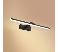 SFOXI Lumière Miroir pour Salle de Bain, Applique LED IP44 Moderne, Blanc Chaud, Noir, 12W/50CM