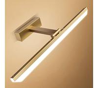 SFOXI Lampe Miroir Salle de Bain Doré, Applique Salle de Bain LED 80CM, IP44 Étanche Lumiere Salle de Bain Mural Moderne en Acier Inoxydable, Blanc Chaud 3000K, 18W