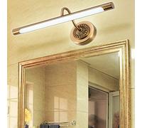 SFOXI Vintage Lampe pour Miroir LED Salle de Bains Lampe Armoire Miroir Applique Murale Intérieure Moderne Luminaire Salle de Bain pour Miroir Armoir Tableau Toilette Meuble,Laiton,10W/55.5CM