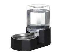 Sfozstra Distributeur d'eau par gravité : distributeur automatique de 5 L en acier inoxydable pour chat noir sans filtres pour animaux de compagnie intérieur/extérieur par les propriétaires