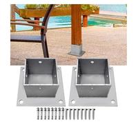 SFQEVHRZ Base de Support de terrasse, Acier Inoxydable de 4 mm d'épaisseur, avec vis à Bois et ancrages béton, for boîte aux Lettres Balustrade Pont(145x145 Mm(5.7x5.7 in),2 Pcs)