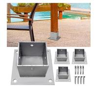 SFQEVHRZ Base de Support de terrasse, Acier Inoxydable de 4 mm d'épaisseur, avec vis à Bois et ancrages béton, for boîte aux Lettres Balustrade Pont(80x80 Mm(3.1x3.1 in),4 Pcs)