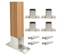 SFQEVHRZ Base de Support de terrasse, Ancre de Poteau en béton Acier Inoxydable, 4 pièces, Supports poteaux Pont extérieur, Support for boîte aux Lettres, Pergola(Diameter: 1.81in; H: 2.48in)