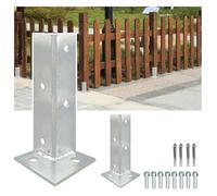 SFQEVHRZ Base de Support de terrasse, Base de Poteau en Bois, Supports Base clôture Acier Inoxydable, avec Kit vis, 2 3 4 5 6 7 8 9 10(2 Pcs)