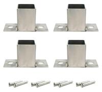 SFQEVHRZ Base de Support de terrasse, Supports de poteaux carrés en Fer galvanisé, 4 pièces, clôture métal, Ancre for Bois, Poteau, Pont(Diameter: 0.83in; H: 1.3in)