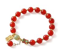 SFQEVHRZ Bracelet, Bracelet amulette en Jade naturel 8mm, bonne chance, quartz Reiki(Jade)
