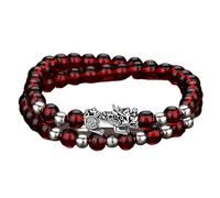 SFQEVHRZ Bracelet, Bracelet d'équilibrage en perles de cristaux noirs rouges grenat, Talisman for la prospérité, l'argent, bonne chance(8)