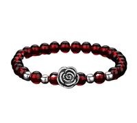 SFQEVHRZ Bracelet, Bracelet d'équilibrage en perles de cristaux noirs rouges grenat, Talisman for la prospérité, l'argent, bonne chance(6)