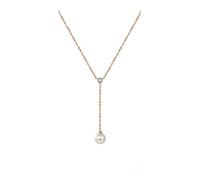 SFQEVHRZ Collier à pendentif， Collier de perles coquillage en argent 925, chaîne de clavicule simple et polyvalente, design avancé, collier à pompon, colliers for femmes
