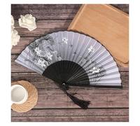 SFQEVHRZ Éventail de danse, Éventail pliant rétro chinois japonais en soie, 1 pièce, décoration de la maison, ornements, peinture florale, éventails à main(N22)