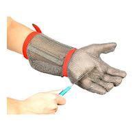 SFQEVHRZ Gants résistants aux coupures, Gants à manches longues, niveau de protection 9, gants travail en cotte mailles métalliques résistants aux coupures(Arm 22cm,1PCS/L)