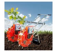 SFQEVHRZ Jardinière， Semoir à Rouleaux de précision à poussée Manuelle, épandeur de semences à Deux rangées, Profondeurs réglables(12 Mouths)