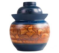 SFQEVHRZ Jars de Fermentation Traditionnels en céramique, Pot de Fermentation Traditionnel Chinois en céramique avec Couvercle hermétique et SAS, Grand Kimchi en céramique épaisse(1.75KG)
