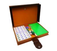 SFQEVHRZ Jeu de Mahjong, Jeu de Mahjong Classique Chinois avec 144 tuiles gravées, Manuel boîte(Grün)