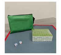 SFQEVHRZ Jeu de Mahjong, Petit Jeu de Mahjong Voyage Familial avec 144 tuiles gravées, Manuel for la Maison(Grün)