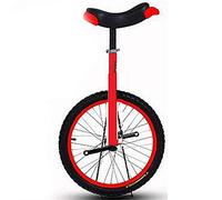 SFQEVHRZ Monocycle, Monocycle for Enfants avec Roue de 16 Pouces, Jante en Alliage, Pneu Extra épais et Support Rangement Robuste(Rosso)