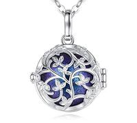 SFQEVHRZ Pendentif femme， Collier femme appelant les anges grossesse Mexique Bola pendentif for femmes colliers arbre de vie(Starry Sky Purple)