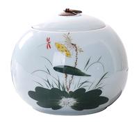 SFQEVHRZ Urne pour Animaux de Compagnie, Urne funéraire Artisanale for Cendres d'adultes, urne en céramique avec Motif Paysage Peint à la Main(Chrysanthemum)