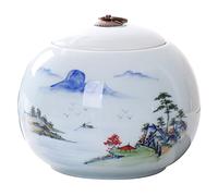 SFQEVHRZ Urne pour Animaux de Compagnie, Urne funéraire Artisanale for Cendres d'adultes, urne en céramique avec Motif Paysage Peint à la Main(Landscape)