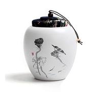 SFQEVHRZ Urne pour Animaux de Compagnie, Urne funéraire for Cendres d'adultes et d'animaux de Compagnie, commémorative décorative for, Chien, Chat, Humain, Mini urne en céramique Souvenir(White a)