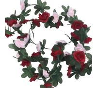 SFQEVHRZ Vigne Artificielle, Guirlande de Fleurs artificielles 250 cm, Roses, for décoration Murale, Mariage, Maison, intérieur ou extérieur(Dark Red)